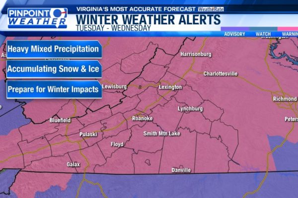 Pinpoint Weather: Winter weather likely through Wednesday